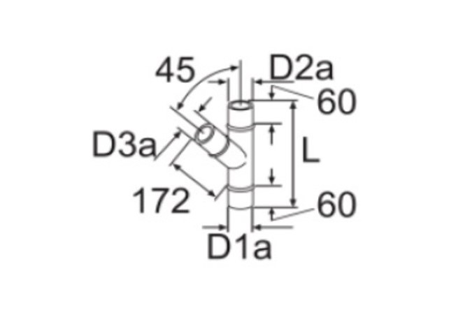 Тройник-Соединитель Webasto D 80/60/60 металл 45° (1319314A / 252727)
